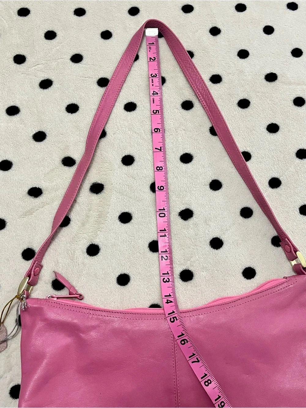 NWT Vintage Pioneer Handbags Pink Leather Crescent Hobo Shoulder Bag